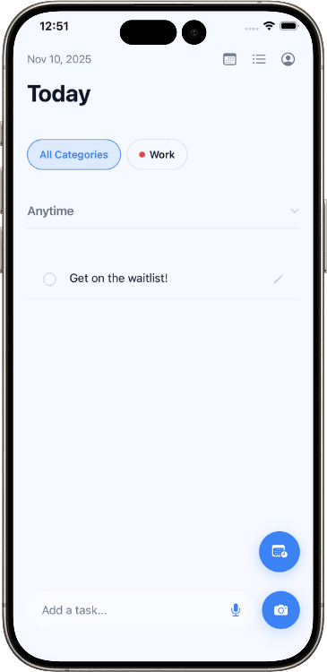 Jessie app showing scheduled tasks with voice recording